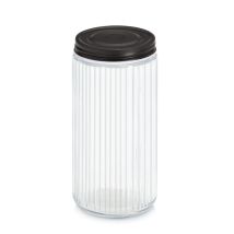 Bocal avec couvercle en métal – verre strié – Cuisine – Hauteur, Quantité par pack, Largeur, Longueur