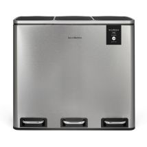 Les Collectors Cubo De Basura Con Tapa, Acero Inoxidable, Plata, 56 Cm