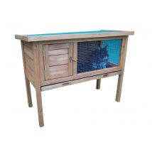 Foresta Conigliera in Legno per 2-3 Animali – 91,5x45x70 cm – Cassetto Portarifiuti – Tetto Resistente alle Intemperie