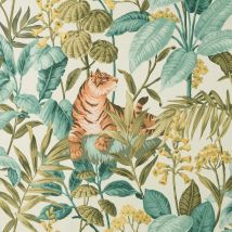 Crown - Fine Decor Floral Tiger Cream Wallpaper Botanical Stylish Textured Vinyl