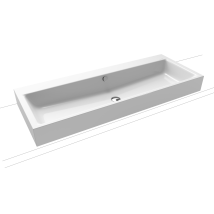 Kaldewei Aufsatzwaschtisch Puro Rechteckig 125x460x1200mm Rh. 120mm, Pergamon/chrom, 3 Hl, Mit Ül Mit Perl-effekt