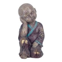 Altri - Signes Grimalt Figura De Buda Figuras Figura Buda Sentado Budas Gris 32x33x17cm 25342