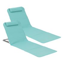 [en.casa] - Strandmatte Donostia 2er Set 143x48cm Türkis
