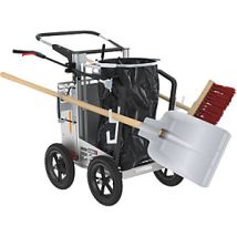 Carro colector de residuos 120L – Aluminio y acero galvanizado – Ruedas grandes – Freno de estacionamiento – Asa regulable