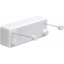 Abs Retractable Clothesline + Aluminum Clothes Dryer With Double Adjustable Stainless Steel Rope, Hotel Style, Heavy-duty, Wall-mounted, 13.8 Feet, 
