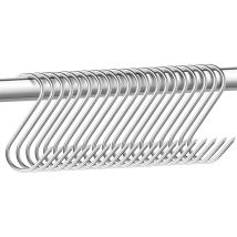 Shining House 15 Ganchos De Carnicero De Acero Inoxidable De 15 Cm, Ganchos De Carnicero En Forma De S Para Baño, Dormitorio, Oficina, Cocina, Tienda,