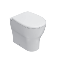 Jarrón De Pie 52x36x H 43 Cm En Cerámica Blanca Brillo Ceramica Globo Grace - Con Tapa De Inodoro Soft