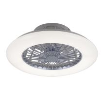Deckenleuchte Cct Deckenventilator 3 Stufen Raumlüfter Sternenhimmel Wohnzimmerlampe Fernbedienung, Stahl Weiß, 1x Led 1700lm 3000-6500k, D 50 Cm