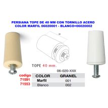 Persiana Top De 40mm Con Tornillo De Acero Color Marfil
