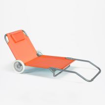 Transat Bain De Soleil Pliant Avec Roues – Structure En Acier Résistant Aux Intempéries – Housse Oxford 600d Imperméable – 8 Positions De Dossier – 