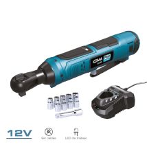 Koma Tools - Kit Carraca 12 V Con Accesorios, Bateria Y Cargador