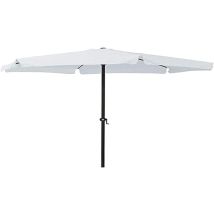 Garden Runder Sonnenschirm Ø 3 m – 2,4 m hoch – Stahlrahmen – Mit Kurbel – Polyesterbezug 160 g/m² – Weiß