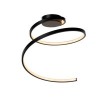 Plafoniera Led A Spirale Nera Lucide Maxence 24w 3000k