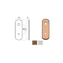 Placa Ghibli All Bro Pomolo – Aluminio – Acabado Bronce/Plata – Dimensiones 61mm x 179mm – Distancia entre ejes 85mm – Agujero 10mm
