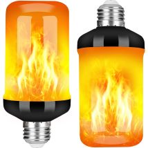 Ynkkvre - Led Flame Effect Bulb, 4 Upgraded Modes, Christmas Decor Lights, Flickering Fire, E26 Base Flame Bulb With Upside Down Effect (2 Pack)