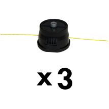 3 x Fadenköpfe für Rasentrimmer – 1,6 mm Drahtstärke – 8 Meter Drahtlänge – Kompatibel mit GT Elec