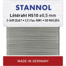 Stannol - Hs10 Lötzinn, Bleifrei Bleifrei Sn99,3cu0,7 Rom1 10 G 0.5 Mm