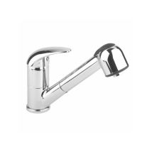 Mezclador de fregadero telescópico de latón cromado – Ducha extraíble – Cartucho de 40 mm – Tuberías flexibles incluidas