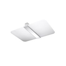 LEDBOX – Azalia Ceiling Lamp – White Glass – Chrome Details – G9 Socket – 45 cm x 30 cm x 5.5 cm – IP20