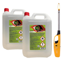 Bioetanolo Per Biocaminetti E Stufe Da 5 Lt Sprintchimica Confezione 2 Pezzi + Accendino Omaggio