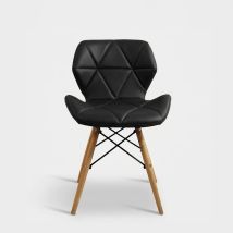 Silla Moderna Annapolis En Ecopiel Y Madera - Negro