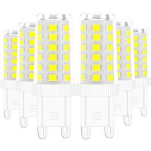 Lampadine Led Tigrezy G9, 5 W Equivalenti A Una Lampada Alogena Da 40 W, Bianco 6000 K, Senza Sfarfallio, A Risparmio Energetico, Non Dimmerabili (