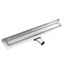 Manus - Canalina Doccia In Acciaio Inox Piastra, 115 Cm, Con Griglia Per Piastrelle, Montaggio A Parete Gmp97 - Gelco