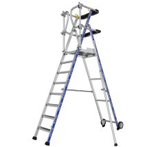 Tubesca Comabi Stehleiter 8 Stufen – Maximale Arbeitshöhe 3,87 m – Plattformgröße 0,60 x 0,40 m – Tragfähigkeit 25 kg – 2272918