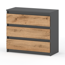 Cassettiera Mobile Tv 80 Cm 3s Rovere Grigio Wotan Loft Arredamento Per Soggiorno