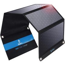 Bigblue - 28w Chargeur Solaire Pliable Avec 3 Usb Ports(5v/4,8a Au Total) Panneau Solaire Portable Et Imperméable + 4 Crochets En Acier Compatible 