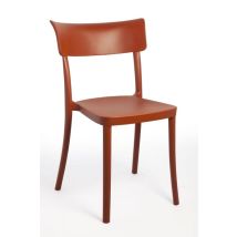 Sedia Polipropilene Colorata Design Moderno, Da Esterno, Sala Da Pranzo, Cucina E Bar - Impilabile - Saretina - 9 Colori Colore Rosso Ruggine, Opzioni