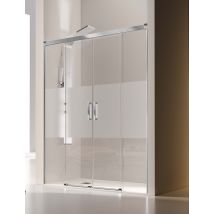 Mampara De Ducha Frontal- 2 Hojas Fijas Y 2 Puertas Correderas- Cristal De Seguridad De 6 Mm - Modelo Glase 4 Bn (156 - 160 Cm) - Cristal Decorado