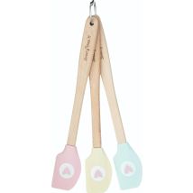 Kitchencraft Sweetly Does It Juego De Espátulas Para Repostería De Madera Y Silicona 3 Unidades 20.5 Cm