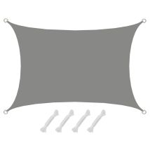 Amanka - Upf50+ Voile D'Ombrage Uv 2x3 M Polyester Rectangle Protection Hydrofuge Gris