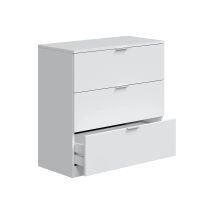 Kit Como' Cassettiera 3 Cassetti Cm. 80x38x77 Bianco O Rovere Chiaro
