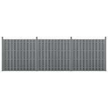 WPC Gartenzaun Langero 185x562 cm Grau – 3x Zaunelemente – Pfosten und Befestigungsmaterial – Sichtschutz