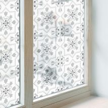 Sichtschutzfolie 100x100 Cm Sichtschutz Fenster Dekorativ Dekorfolie Blickdicht Selbstklebend Folie Für Schlafzimmer Milchglas Symmetrische Ornamente