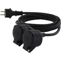 Chacon Prolongateur Ho5rr-f 3 X1,5mm2- Ip44 Dual-head - 10m -