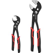 Slip Joint Pliers Set, Maxpower 200mm Water Pump Pliers With 25mm Serrated Jaw & 250mm Pliers Wrench With 32mm Flat Jaw - Pack Of 2 Tongue-and-groove 