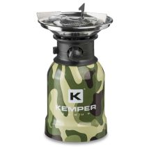 Kemper – Fornello a 4 Supporti Camouflage – Piattello in acciaio inox antivento, accensione piezo – Giardino e piscine