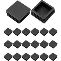 20 Bouchon À Lamelles, 40x40 Mm, Plastique Noir, Pour Tube Carré, Meubles