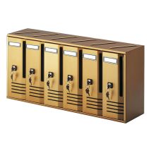Alubox - Cassetta Postale Condominio Mod. Cubo In Alluminio Color Bronzo 6 Posti