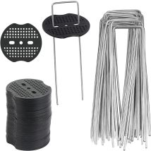 Zolginah 40 Piezas Estacas De Jardín, Estacas De Lona Con 40 Arandelas, Estacas De Fijación Para Lona De Lona, Tela Contra Malezas, Hojas De Suelo 