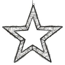 Ecd Germany Estrella De Navidad 38cm 500 Luces Led Blanco Extra Cálido De Interior/exterior Con Temporizador Decoración Luminosa De Metal Adorno Para 