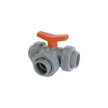 Válvula PVC 3 vías rosca 1" – Válvula de bola – Flujo eficiente – Durabilidad y resistencia a la corrosión