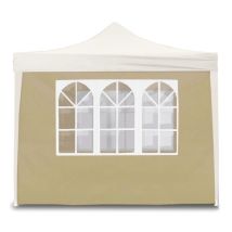 Evergreen - 3x2m Beige Seitenabdeckung Mit Fenstern Für 3x3m Faltbaren Pavillon