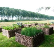 Art Garden - Gemüsegarten Aus Haselnusssträuchern - Horizontales Flechtwerk - 90 X 90 X 50 Cm