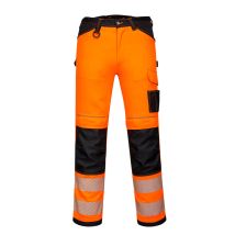 Portwest - Pantalón Elástico Y Ligero Pw3 De Alta Visibilidad Con Cintas Reflectantes Pw303 30 Pulgadas Naranja/negro