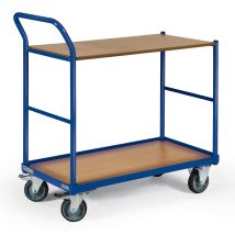 Bako Logistiksysteme Tischwagen Ohne Bordkante 3 Ladeflächen Und Schräg Abgewinkeltem Schiebegriff 850x500mm