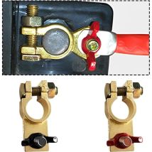 Csparkv - Autobatterie-anschlussklemmen, 12-v-batterieklemmen, Messing-autobatterieanschlüsse Mit Flügelmutter, Für Auto, Motorrad, Boot, Lkw, 